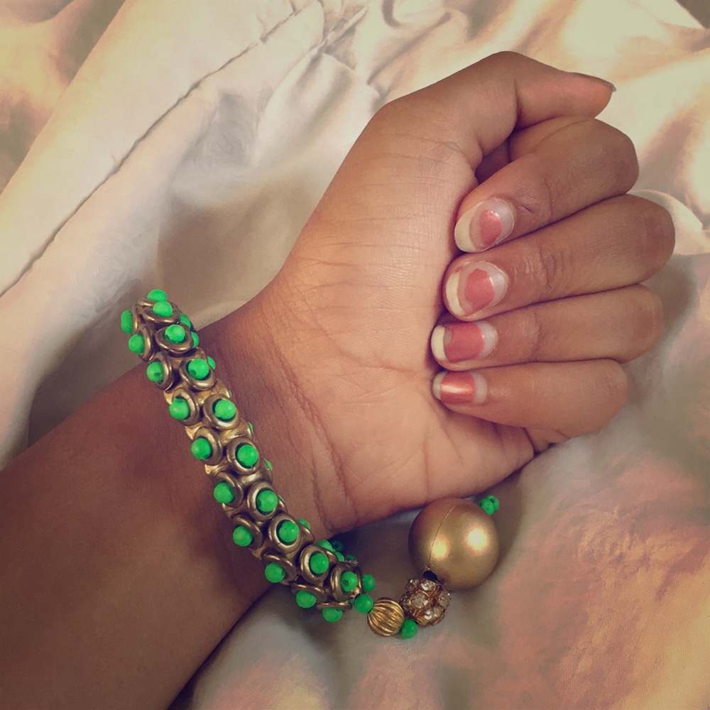 green+ gold bangle